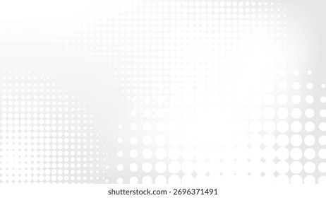 abstract dots pattern background with white and grey color gradient