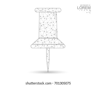 Abstract dots polygonal line and point pin on white background. Vector illustration eps 10.