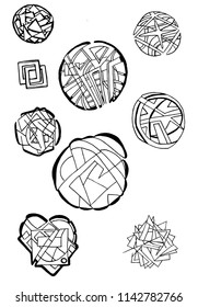 Abstract dots and shapes