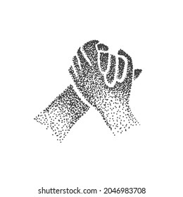 Abstract Dots Sketch Hand with Black Ink - Vector Illustration for Graphic Design, Poster, Prints and Wallpapers.