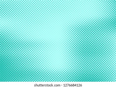 Abstract dots stripe halftone effect on green turquoise background and texture. Retro 80's style color. Vector illustration