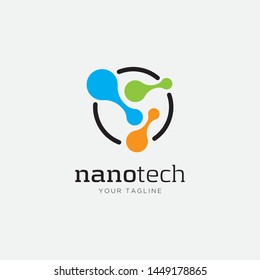Abstract dots symbol logo design template. Round icon shape vector