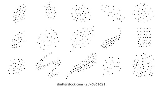 Abstract Dots in Various Size and Shapes