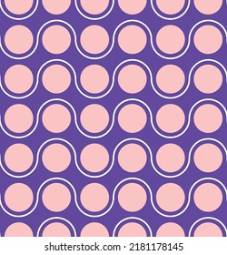 Puntos abstractos Tiras onduladas Patrón retro geométrico sin inconvenientes Colores de moda a la moda Perfecto para la impresión de tela de alamante o envolver papel Tono rosa púrpura eléctrico