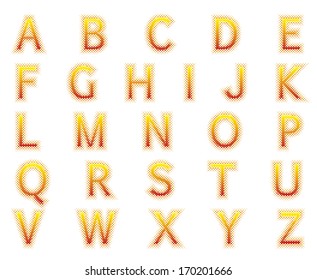 Abstract dotted alphabet vector illustration.