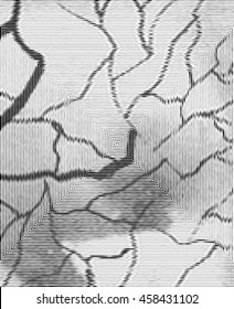 Abstract dotted background with black lines.