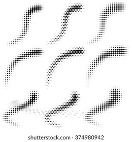 Abstract dotted background. Black and white elements. Halftone effect illustration.