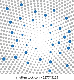 Abstract dotted background. Blue and grey dots