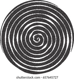 Abstract dotted background in circle of black and white concentric stripes.  Vector illustration.