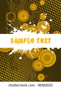 abstract dotted background with circle and grungy banner