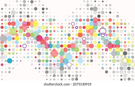 Abstract dotted background. Color circles as art geometric pattern.