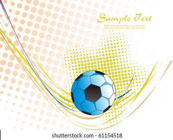 abstract dotted background with colorful stripes, isolated football