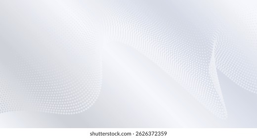 Abstract dotted background with flowing lines. Digital future technology background modern abstract