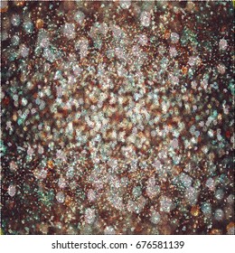 Abstract dotted background with glitter effect. Black and white texture of small round points and particles. Vector illustration.