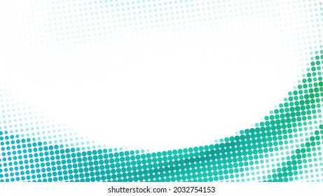 Abstract dotted background with gradient from cerulean to spring green. Halftone vector graphic pattern