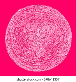 Abstract dotted background. Halftone distressed pattern. Grunge texture of small round points and particles. Messy dark overlay. Aged stippled surface. Vector illustration.