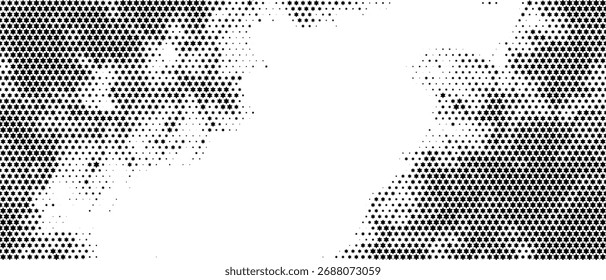Abstract dotted background. Halftone effect vector illustration. Star shape with black and white color combination.