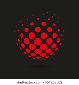Abstract dotted background. Halftone effect vector background. Dotted sphere