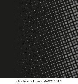 Abstract dotted background. Halftone effect vector background. Radial squares pattern