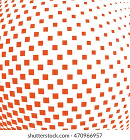 Abstract dotted background. Halftone effect vector background. Radial squares pattern