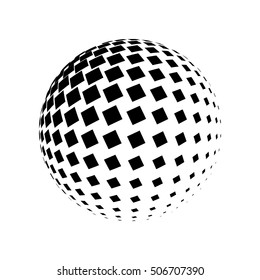 Abstract dotted background. Halftone effect vector illustration. Black dots on white background. Halftone Texture with squares