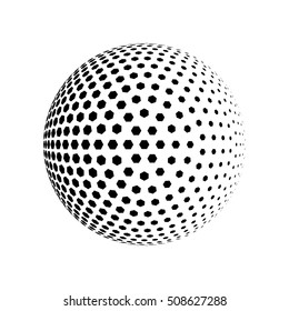 Abstract dotted background. Halftone effect vector illustration. Black polygons on white background