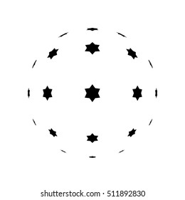Abstract dotted background. Halftone effect vector illustration. Black Jewish stars on white background. Star of David illustration.