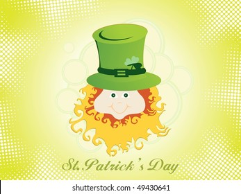 abstract dotted background with leprechaun face