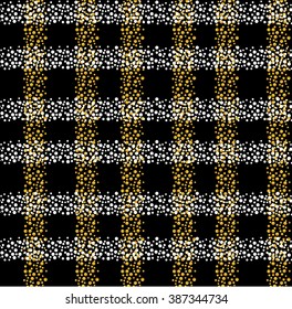 Abstract, dotted background with many white and golden dots