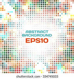 Abstract dotted background of multicolored spots with space for text