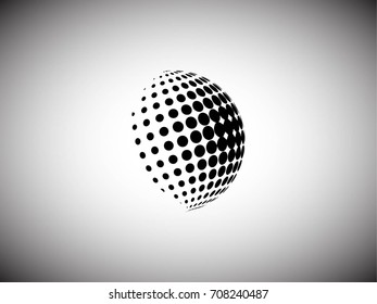 Abstract dotted background. The oversized ball of black circles for use in web design, to print on the covers. Vector illustration
