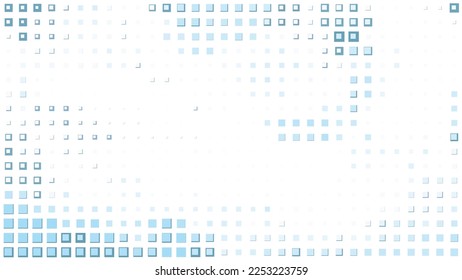 Resumen de fondo salpicado con pequeños cuadrados azul pálido. Patrón de mosaico gráfico vector decorativo
