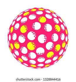 abstract dotted ball in pink yellow white shades