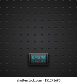 Abstract dotted black metal background, texture, grill. Seamless pattern. Vector illustration