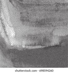 Abstract dotted black and white background. Vector illustration.