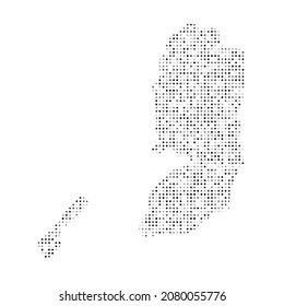 Abstract dotted black and white halftone effect vector map of State of Palestine. Country map digital dotted design vector illustration.