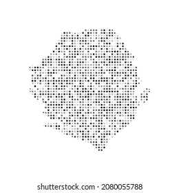 Abstract dotted black and white halftone effect vector map of Sierra Leone. Country map digital dotted design vector illustration.