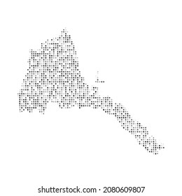 Abstract dotted black and white halftone effect vector map of Eritrea. Country map digital dotted design vector illustration.