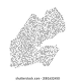 Abstract dotted black and white halftone effect vector map of Djibouti. Country map digital dotted design vector illustration.