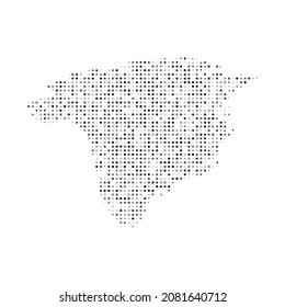Abstract dotted black and white halftone effect vector map of Greenland. Country map digital dotted design vector illustration.