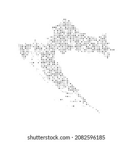 Abstract dotted black and white halftone effect vector map of Croatia. Country map digital dotted design vector illustration.