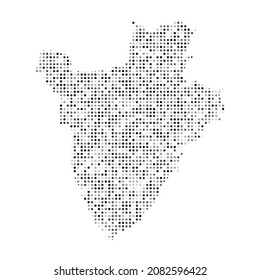 Abstract dotted black and white halftone effect vector map of Burundi. Country map digital dotted design vector illustration.