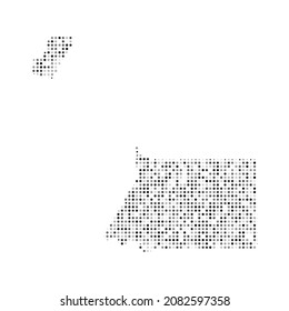 Abstract dotted black and white halftone effect vector map of Equatorial Guinea. Country map digital dotted design vector illustration.