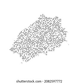 Abstract dotted black and white halftone effect vector map of Saint Helena. Country map digital dotted design vector illustration.