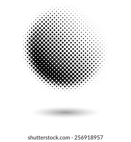 Abstract dotted black and white halftone effect vector background