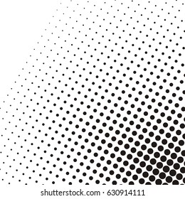 Abstract dotted black and white pattern. Circle halftone dots vector texture background.