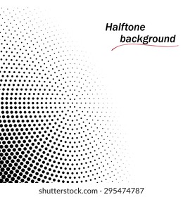 Abstract dotted black and white vector halftone background