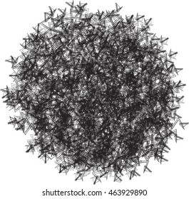 Abstract dotted blot. Vector grunge texture of halftone circles.