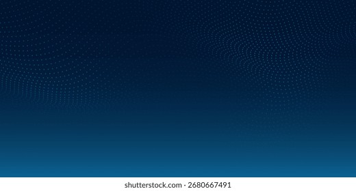 Abstractas fondo azul punteado de puntos. Ciberpartículas. Diseño abstracto simple de flujo de datos masivos