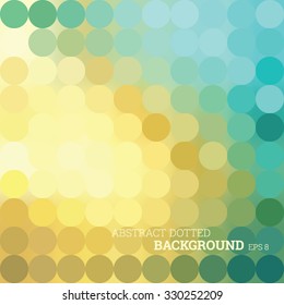 Abstract Dotted blue to green harmony color background, vector editable
